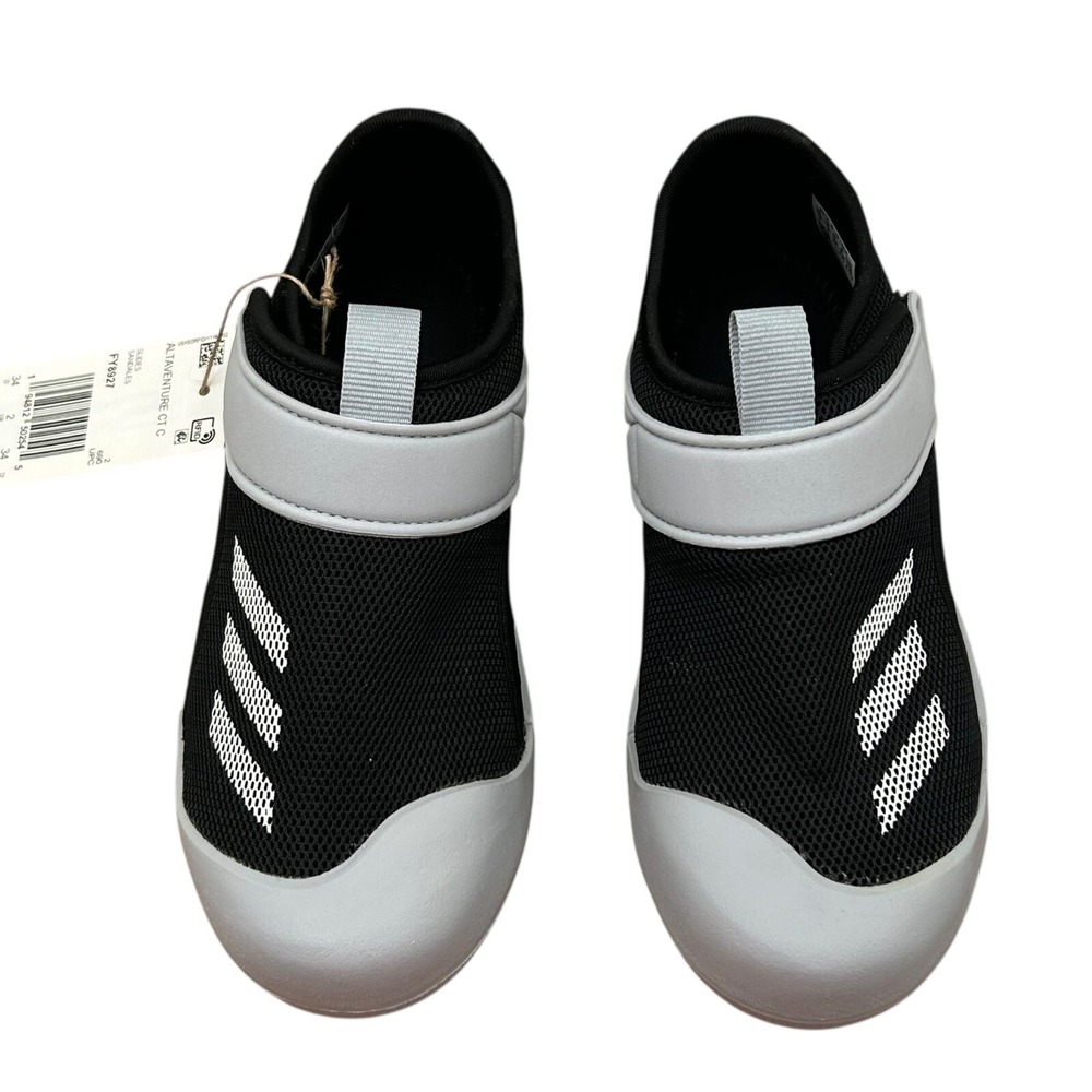 Adidas‎ Youth Boys Sporty Sandal Sz 2 Black-Gray Slip-on Closed Toe Water Shoes - Picture 3 of 9